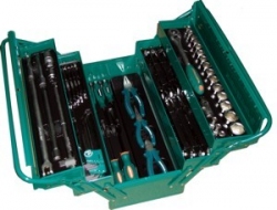 Skrzynka metalow 5-elem. rozsuwana + 62 szt. narz�dzi
