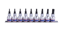 Kpl. nasadek z końcówką Torx 1/2"  9 cz. T20-T60 na szynie