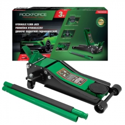 Podnośnik hydrauliczny przesuwny 3T niskoprofilowy Rockforce zielony