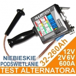 Tester akumulatora VAM 430 12V, 6V i 2V z podświetleniem