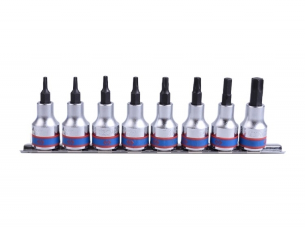 Kpl. nasadek z końcówką Torx 3/8"  8cz. T15-T50 King Tony