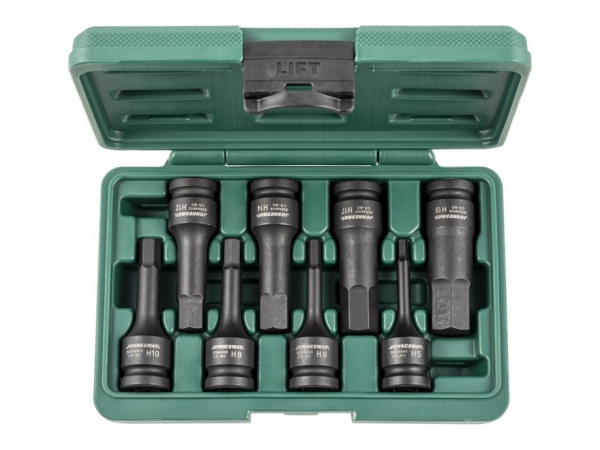 Kpl. kluczy ampulowych udarowych 1/2"  8 szt. Jonnesway
