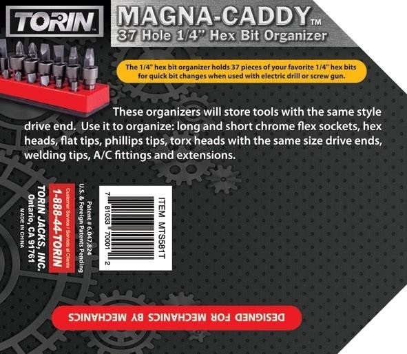 Listwa magnetyczna na 37szt. bitów 1/4" L-180mm Torin