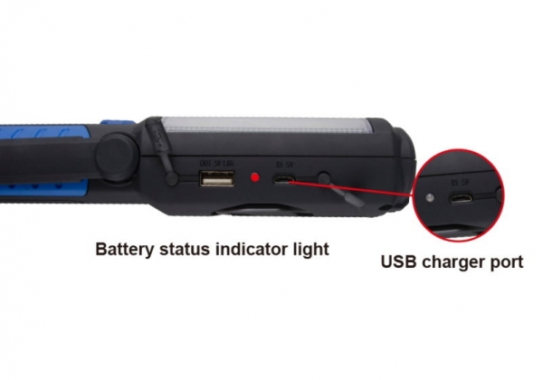 Lampka 3W COB LED+ 5LED z funkcją POWER BANK - KING TONY