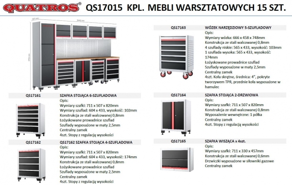 Komplet mebli warsztatowych 23szt. QUATROS