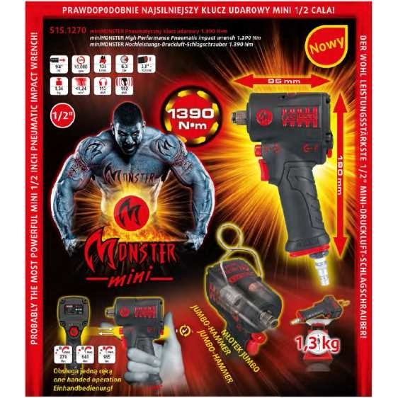 Klucz pneumatyczny mini 1/2" 1390Nm KS Tools miniMonster